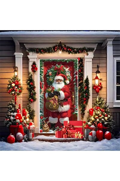 PROMISEBACKDROP2 زينة باب مرنة مقاس 190×75 سم، غطاء باب من القماش، ديكور عيد ...