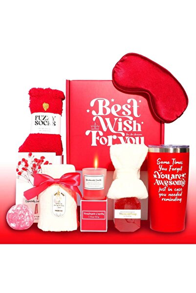 houseofgifts Personalized gift set for women, houseofgifts, 8 accessories, red