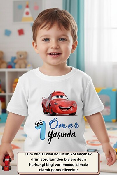 Asilcomkids 1 Yaşında - Kişiye Özel Araba Temalı Doğum Günü Tişörtü