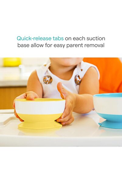 Munchkin Stay Put Suction Bowls - Set of 3, Plastic, Multi-Color