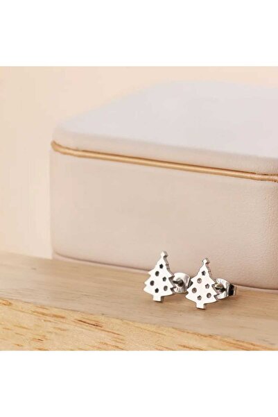 sarıyer silver Pine Tree Model Christmas New Year Themed Nail Screw Stylish S...