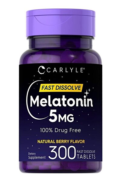 Carlyle Melatonin 5 mg Fast Dissolve 300 Tablets | Natural Berry Flavor | Veg...