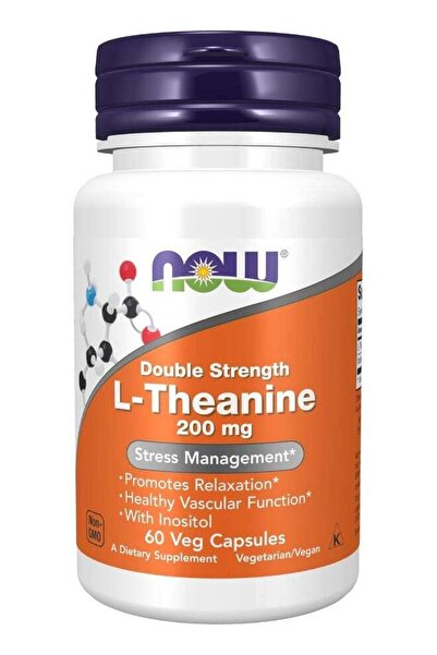 Now Foods L-Theanine Stress Management 200 Mg 60 Veg Capsules Packaging May Vary