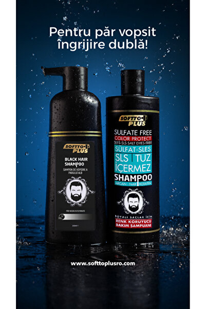 Softto Plus Șampon pentru Păr Negru și Șampon Special pentru Protecția Culorii – Pachet Complet