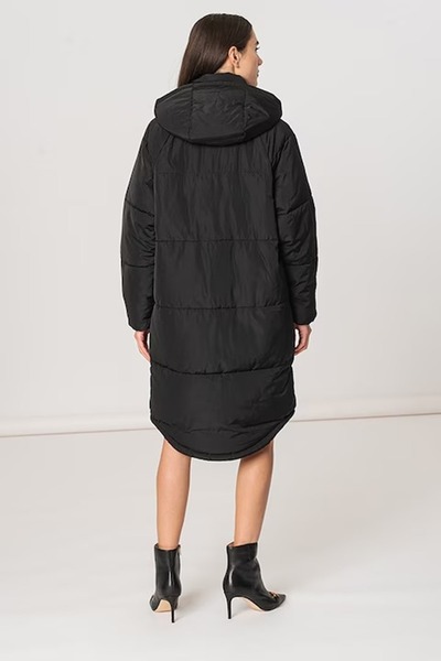 ONLY Onlgabi hooded jacket with asymmetric hem, Black, M