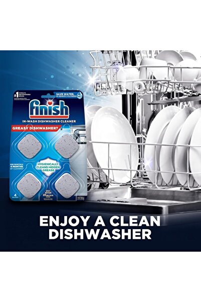 Finish In-Wash Dishwasher Cleaner (Cleans Hidden Grease and Grime) - 3 Pack