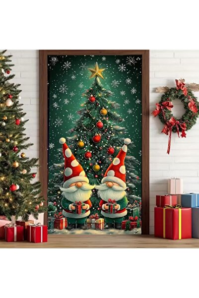PROMISEBACKDROP2 زينة باب مرنة مقاس 190×75 سم، غطاء باب من القماش، ديكور عيد ...