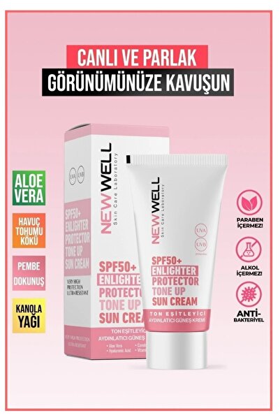 New Well GÜNEŞ KREMİ 50ML SPF50+ENLIGHTER PINK
