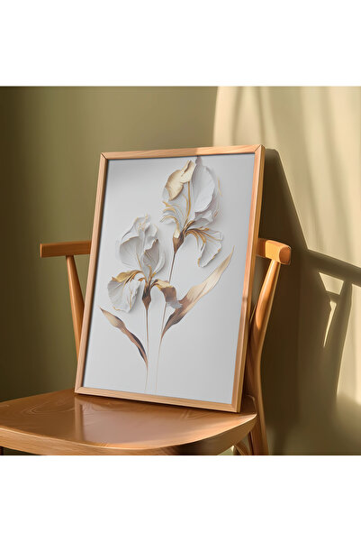 alphobitasarım Eleganță cu Atingere Aurie - Flori de Iris - Tablou Artistic I...
