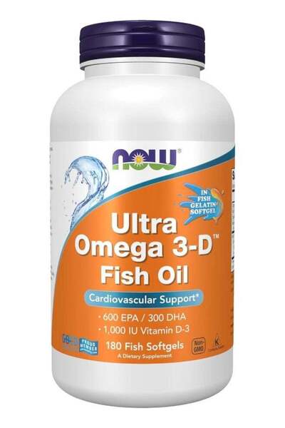 Now Foods Ultra Omega 3-D, 600 EPA / 300 DHA, 180 Fish Softgels