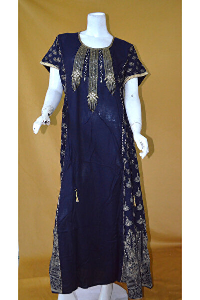 Zainah فستان جلابية أنيق مطرز للنساء - واسع من الأسفل، وأكمام واسعة.