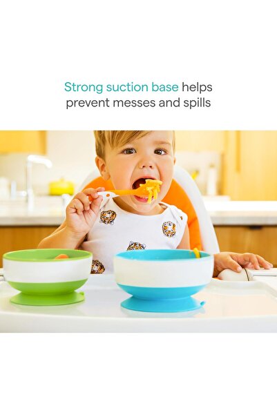 Munchkin Stay Put Suction Bowls - Set of 3, Plastic, Multi-Color