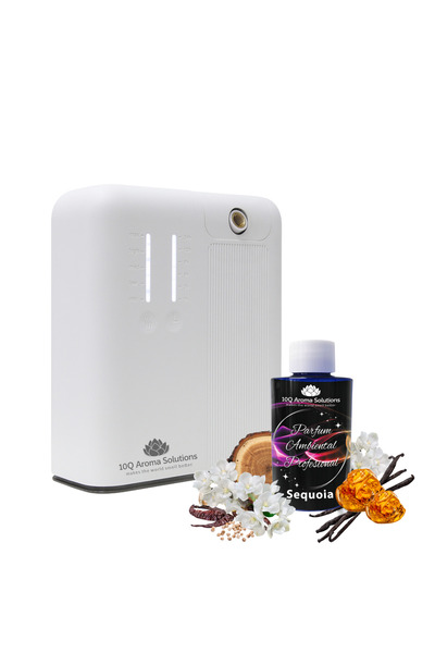 10Q Aroma Solutions Promo Pack: Professional Ambient Fragrance Device 10Q Aroma Smart OV3 White + Sequoia 100 gr