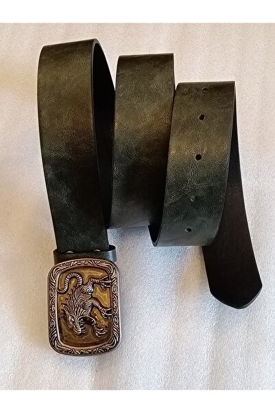 Butik Tülin Unisex Authentic Faux Leather Green Antique Silver Dragon Cowboy ...