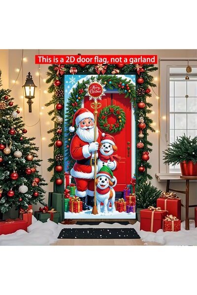 PROMISEBACKDROP2 زينة باب مرنة مقاس 190×75 سم، غطاء باب من القماش، ديكور عيد ...