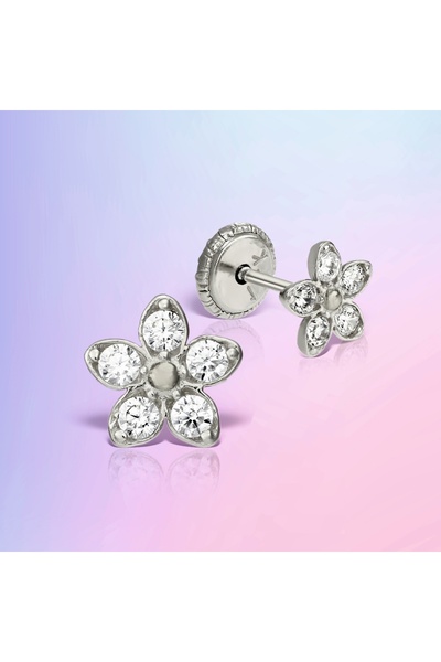 MOSV Cercei aur alb cu pietre