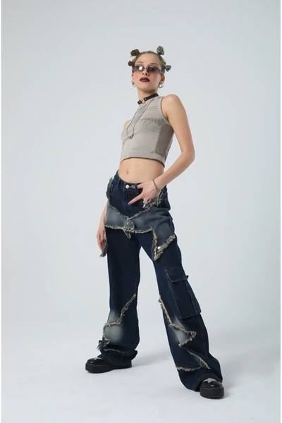 DENİKK Yudoowear, Star-Patterned Baggy Jeans Pants