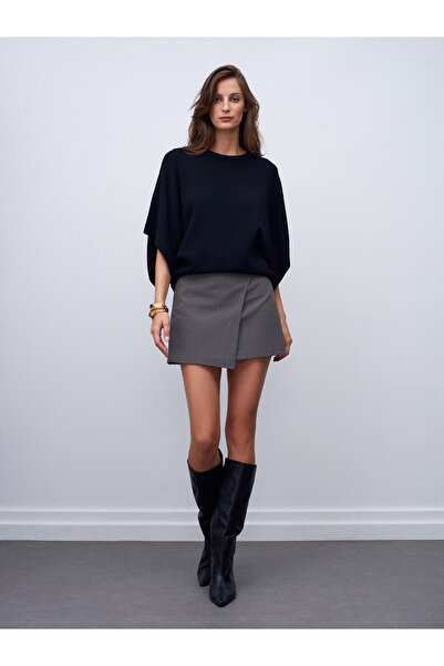 Dilvin Crew Neck Bat Sleeve Sweater