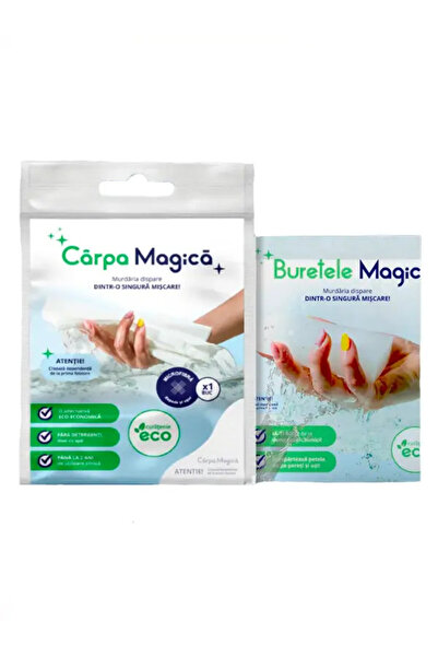Carpa Magica Set Premium Curățenie: 1 Laveta Microfibră (Carpa Magica) + 1 Bu...