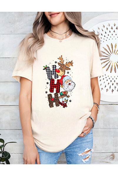 Sarah's Boutique Women's T-shirt – 100% cotton – Merry Christmas "Santa and the team"