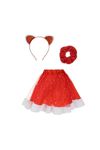 Lumi LUXURY Red Tulle Christmas Skirt Set Santa Claus Crown and Elastic