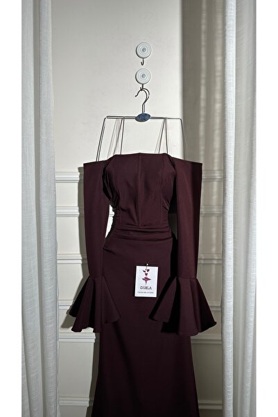 Onila Soft burgundy dress with long sleeves