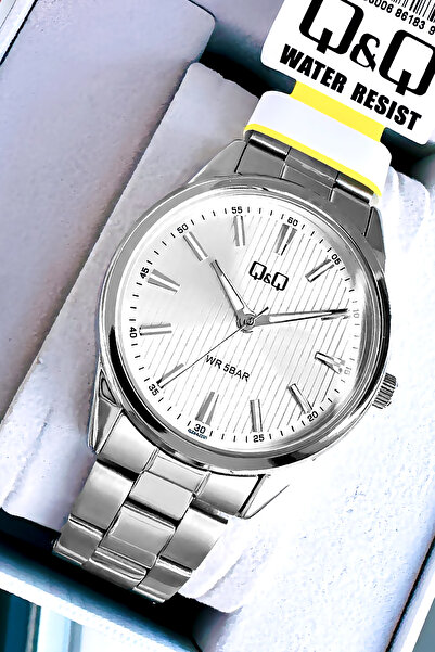Q&Q Original Quartz Men's Wristwatch Silver Color Steel Band 5 Atm Water Resistant -Gift Bracelet Qqe2001C5