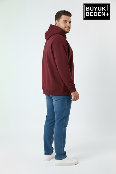 Superlife Ανδρικό φούτερ με κουκούλα μεγάλου μεγέθους, χειρόγραφο California με τύπωμα Thin Swatshirt SPR25BSW959