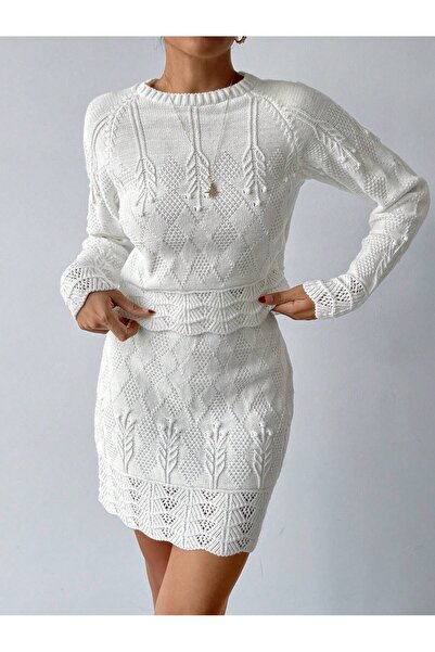 EFENDİX Plus Size Lace-Like Knit Sets