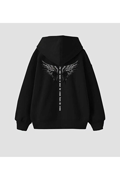 Hunors Sportswear & Company سويت شيرت أنجل مطبوع موديل يونيسكس من القطن بغطاء...