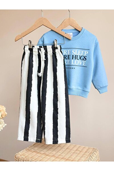 KidsSel Boy's Printed Model 3 Thread Cotton Fabric Bottom and Top Set