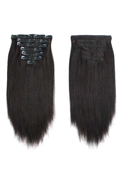 Generic 7-Piece Clip On Hair Extension Set Natural Black 16inch