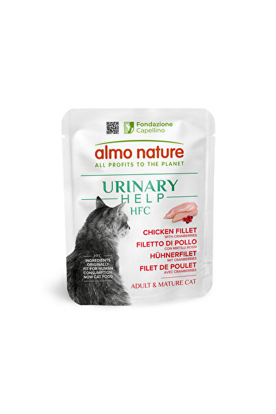 Almo Nature مساعدة المسالك البولية فيليه الدجاج مع التوت البري طعام رطب 50 جم