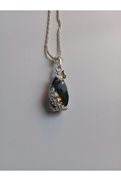 OEM 925 silver necklace with Swarovski Black Diamond pendant