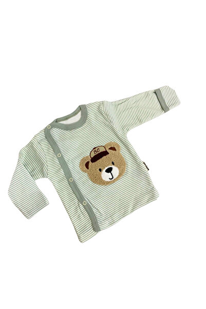Babycan 0-3 Months Striped Teddy Bear Ear Hat Baby Set Bodysuit 100% Cotton Newborn Hospital Release