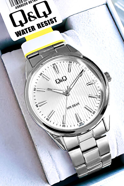 Q&Q Original Quartz Men's Wristwatch Silver Color Steel Band 5 Atm Water Resistant -Gift Bracelet Qqe2001C5
