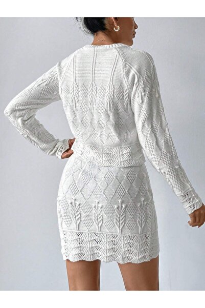 EFENDİX Plus Size Lace-Like Knit Sets