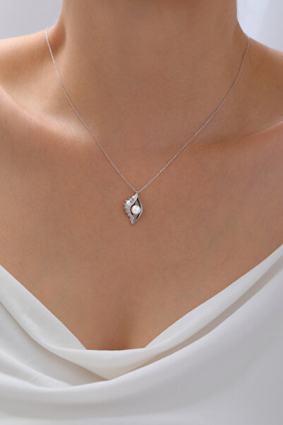 LOTUS JW Gümüş İncili Deniz Kabuğu Kolye | 925 Ayar Gümüş Kolye