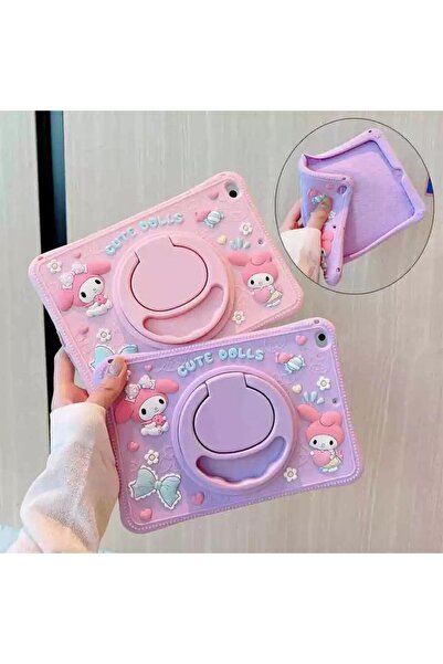 ENNAR Lenovo Tab M9 TB310FU 9 inç Cute Dolls Askılı Standlı Tablet Kılıfı+Tab...