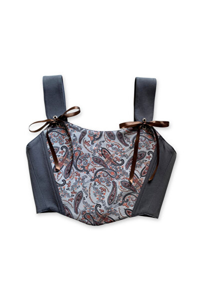 L'Aura Corset Paisley Desenli Çift Taraflı Korse Büstiyer