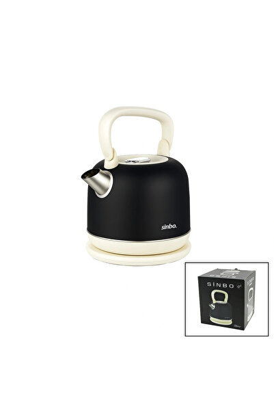 ALFA AKSESUAR 03 Retro Black Nostalgia Teapot Model Steel Kettle Water Heater 2.2Lt 1800W Hidden Resistance Sk-8035