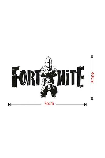 Generic 3D Fortnite Wall Sticker Black 50 x 28cm