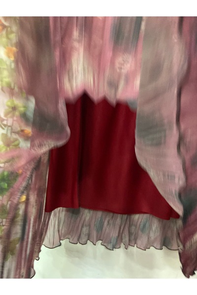 edu collection Patterned Chiffon Bell Skirt with Lining