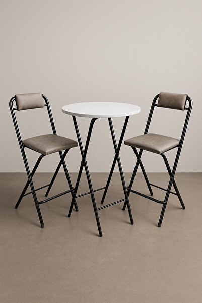 çağlar metal Katlanabilir Bistro Masa Sandalye Seti – 110 * 70 cm Metal Gövde