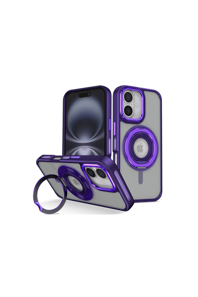 eco port غطاء جوكو آيفون 16 بانزا مع حامل ماج سيف - بنفسجي غامق