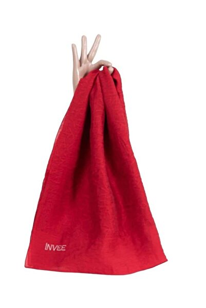 Invee Desen Şal 1550-Kırmızı