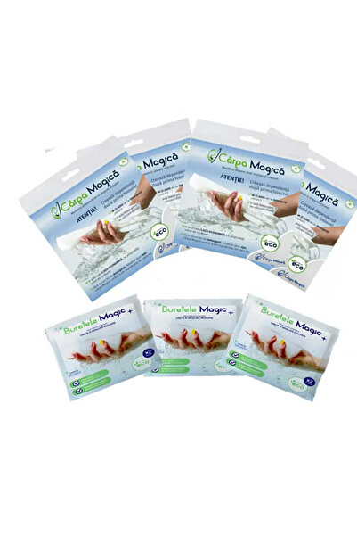 Carpa Magica Set Premium Curățenie: 4 Lavete Microfibră (Carpa Magica) + 3 Bu...