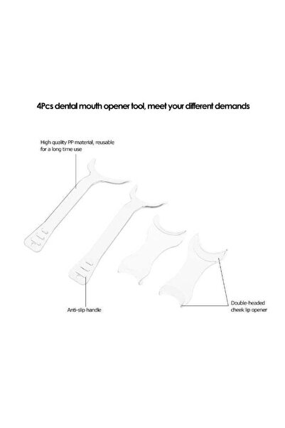 Generic 4-Piece Lip Cheek Retractor Set Dental Tool Transparent