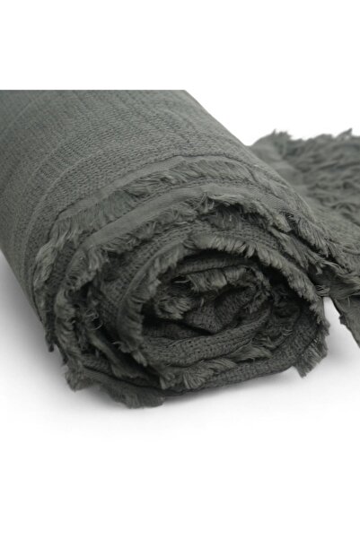 ERISHOMEE İhracat fazlası nefes alabilen pike yatak örtüsü saçaklı Haki 270 × 300 cm