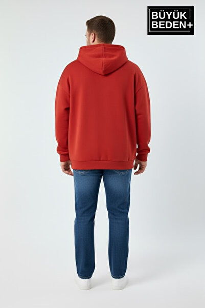 Superlife Men's Plus Size New York Printed Hooded Sweatshirt Spr26Bsw962